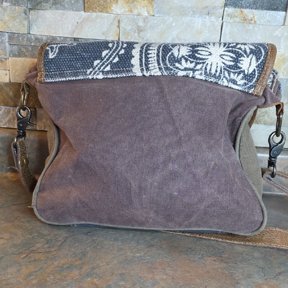 Myra Bag Dark Grey and White Patterned Crossbody - Picture 2 of 8